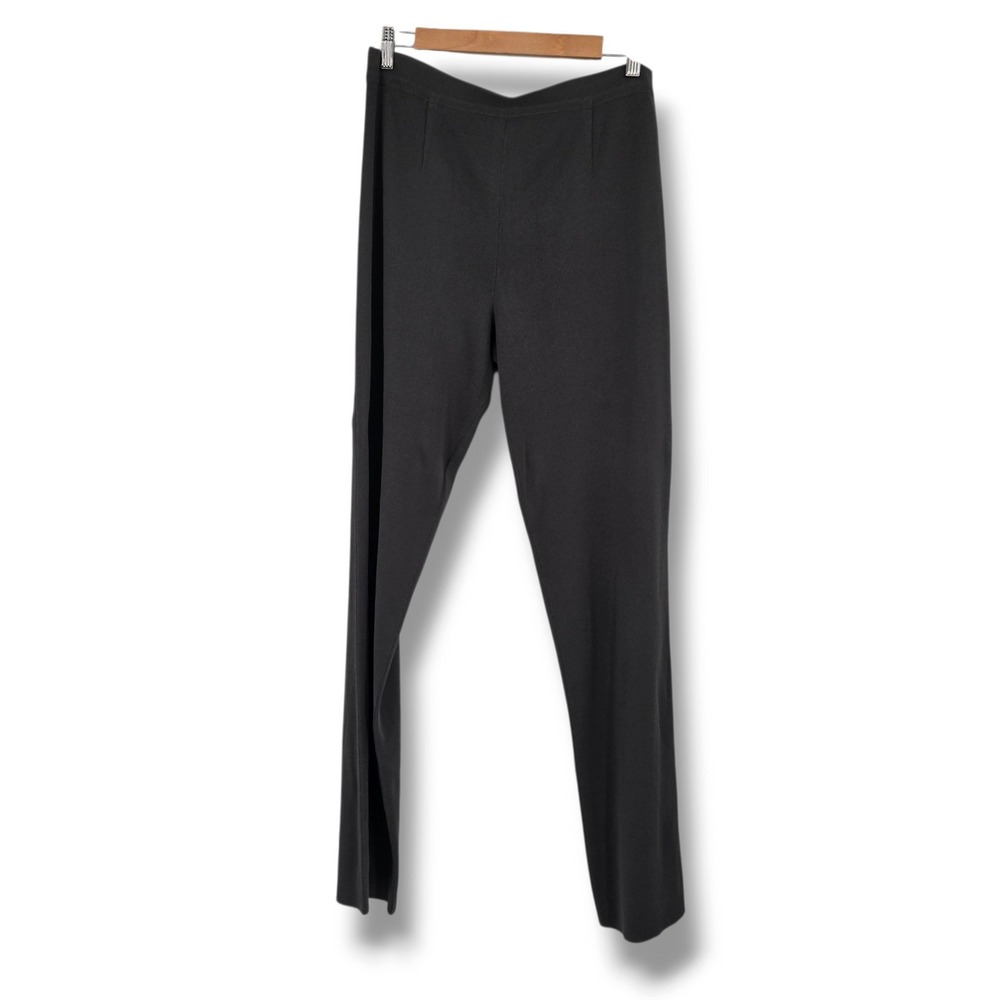 Misook Charcoal Gray Knit Straight Leg Pull On Trousers Pants Womens Medium